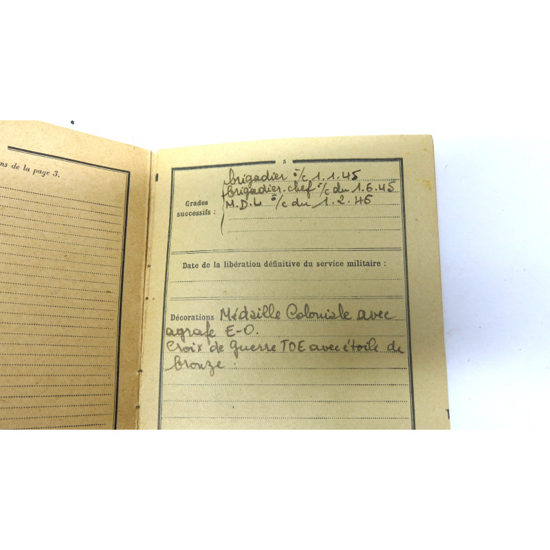 Livret individuel militaire Francais LE PAGE Roger 