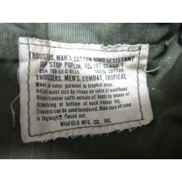 Pantalon original 1969 US Vietnam état neuf Réf 951