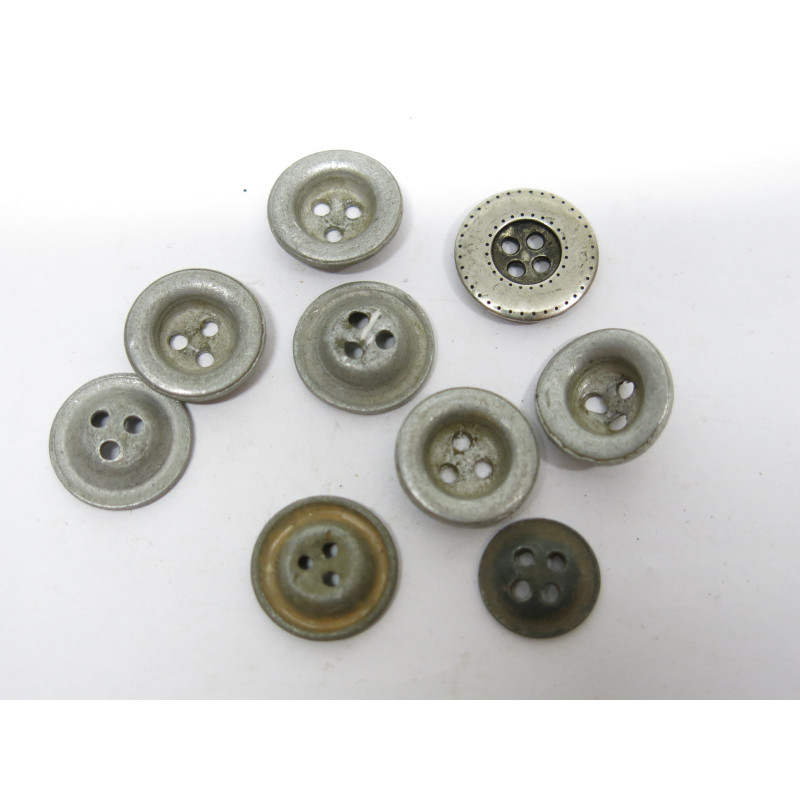 Lot de 9 boutons originaux Allemand veste Wh Ref  61