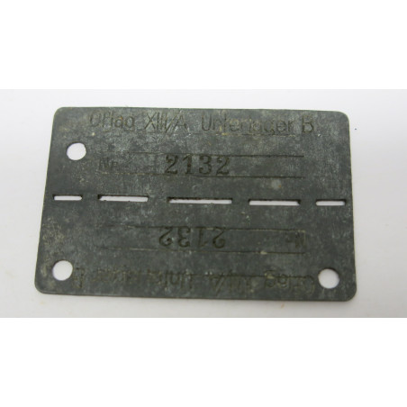 Plaque originale d'identification  Oflag officier  Ref  2132