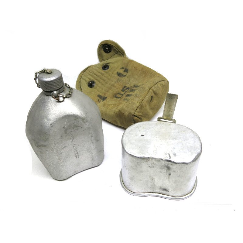 Gourde originale US 1918 complète avec quart et housse ref 753 
