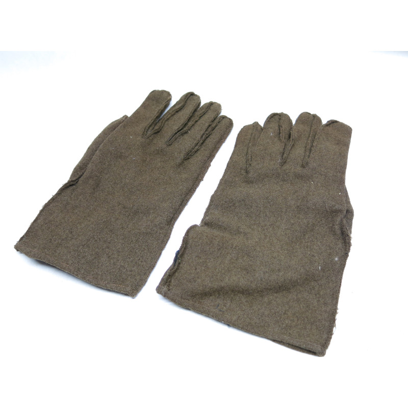 Paire de gants hiver US army en laine et cuir Réf 258 