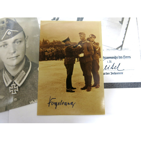 3 Photos dédicacées  Ritterkreuz 1942 soldat Vogelsang   ref  120 