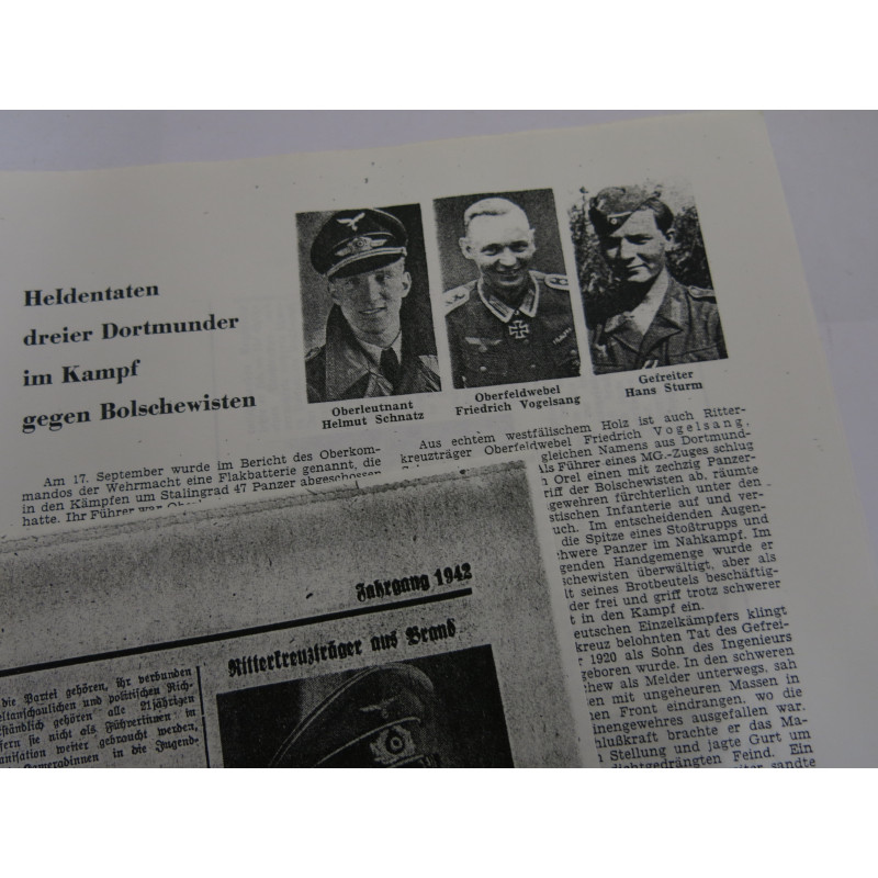 3 Photos dédicacées  Ritterkreuz 1942 soldat Vogelsang   ref  120 