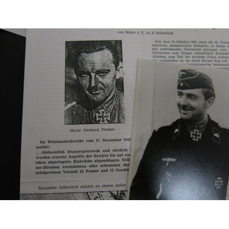 1 Photo Panzer division dédicacée  Ritterkreuz 1941 soldat  Fischer Gerhard   ref  124