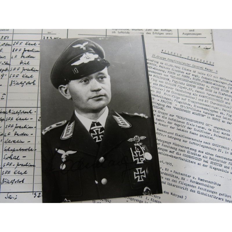 1 Photo Luft dédicacée  Ritterkreuz  soldat Wilhelm Odenhardt     ref  128