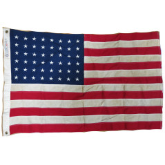 Drapeau Américain original 48 étoiles WW2 dim 0.95 x 0.60 m ref 800