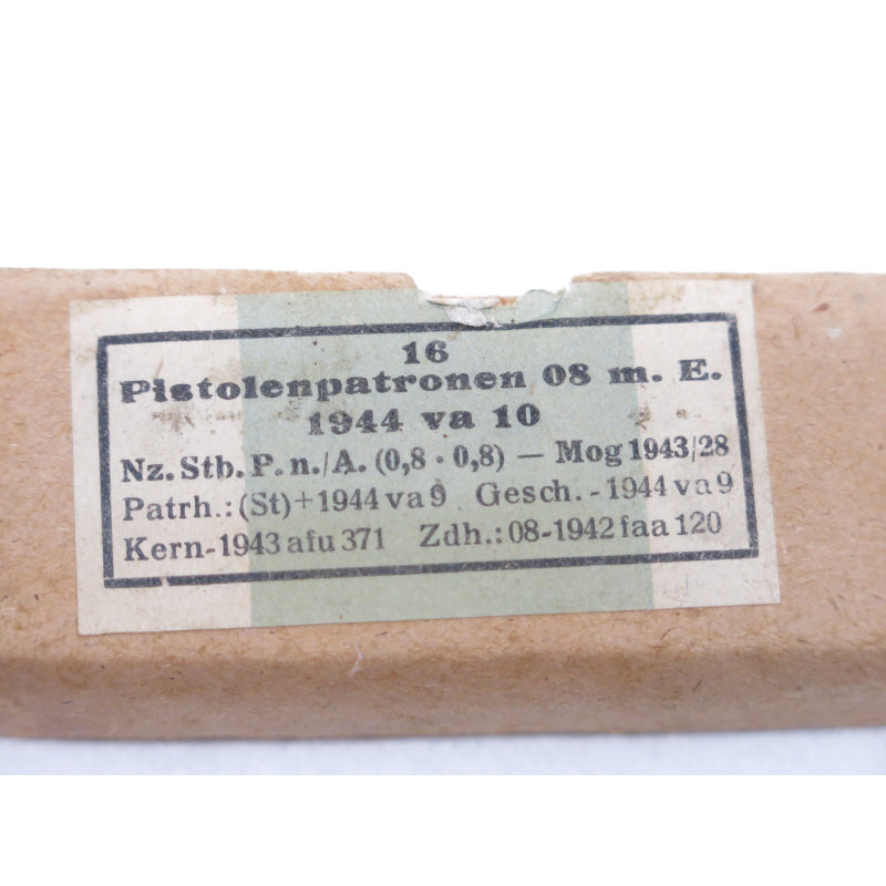 Boite originale vide 9 para P08 Luger  va  1943    ref  270