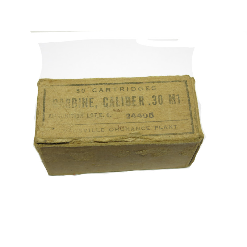 Boite vide cartouches carabine USM1 39/45 Evansville Ordnance plant  