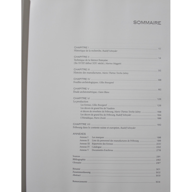 Livre La Faïence de Fribourg, (1753 - 1844)