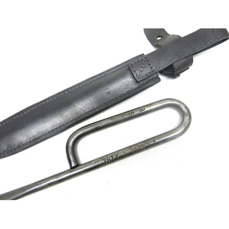 Poignard de tranchée Francais clou 1917 avec fourreau cuir noir