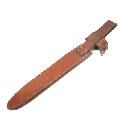 Fourreau cuir marron du poignard de tranchée Francais clou 1917 ref bab 05