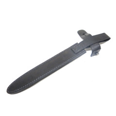 Fourreau cuir noir du poignard de tranchée Francais clou 1917 ref bab 05