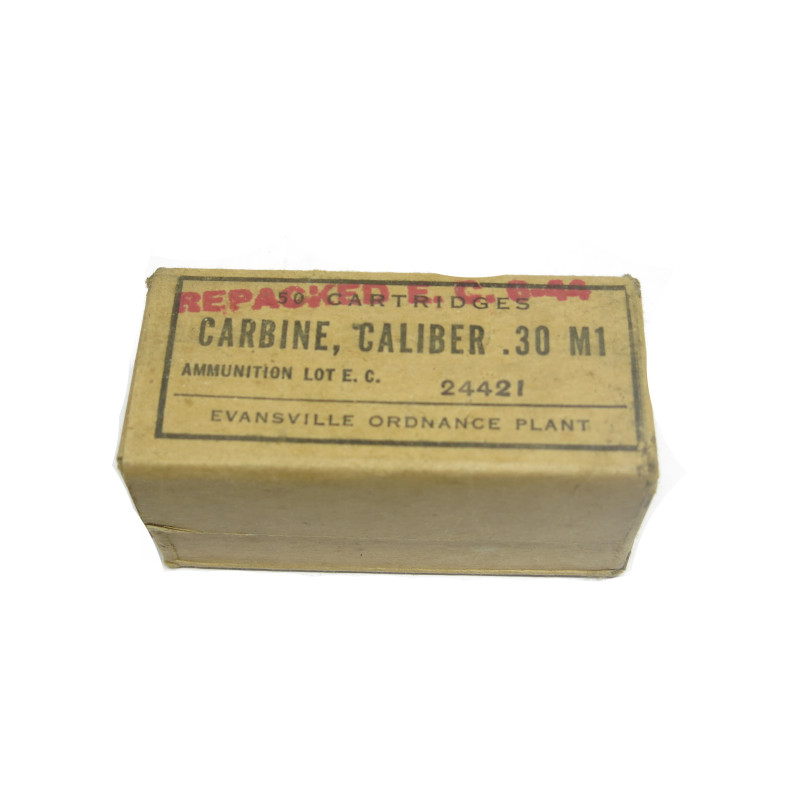 Boite pleine 1944 originale de 50 cartouches carabine USM1   EC 1944   categorie C