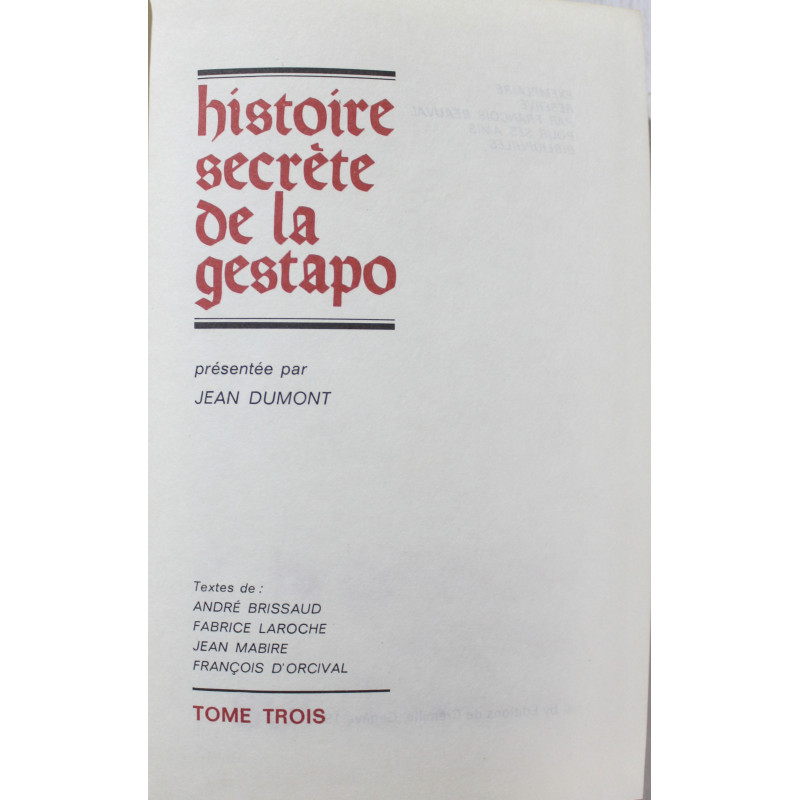 Histoire secrète de la Gestapo, tome 3