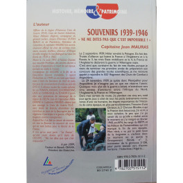 Livre Souvenirs 1939 - 1946 de Jean Mauras