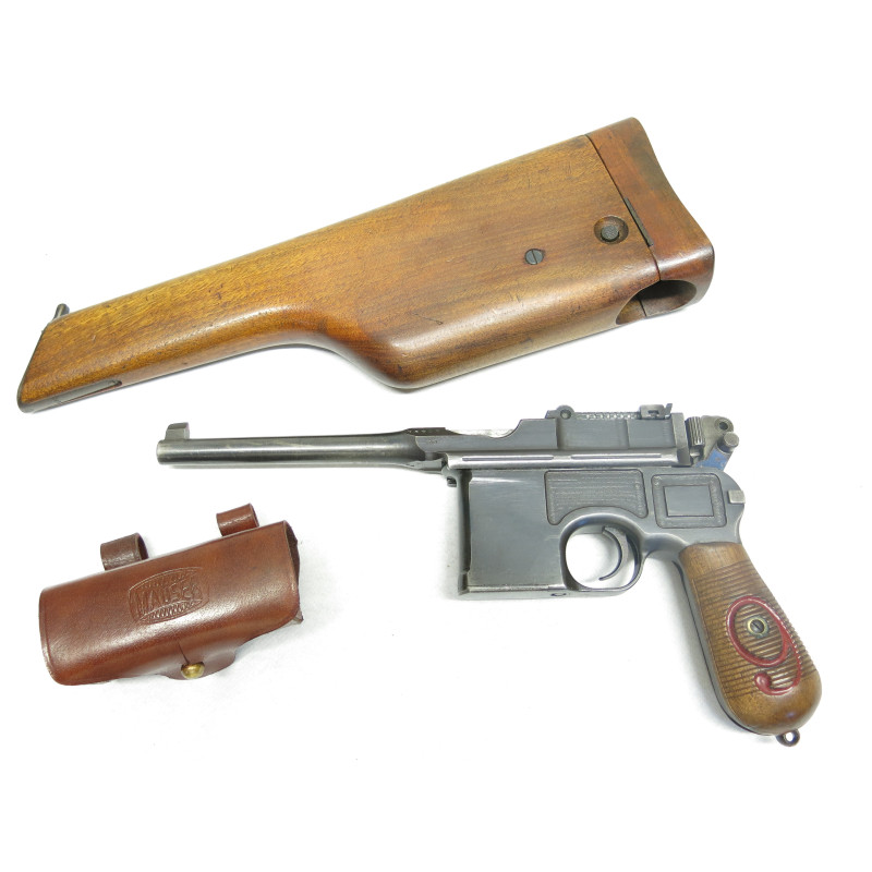 Cartouchière cuir pour Mauser C96 - Cal. 7.63 ou 9 para