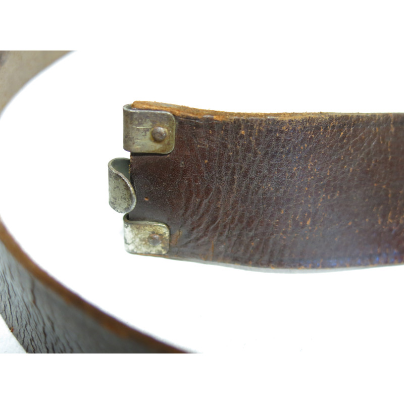 Ceinturon cuir Allemand original 1944 crochet acier ref 222