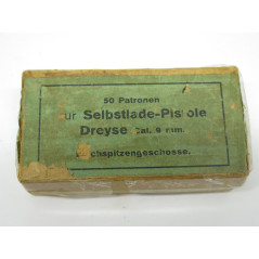 Rare boite vide cartouches Pistolet Dreyse 9 mm  ref 154 