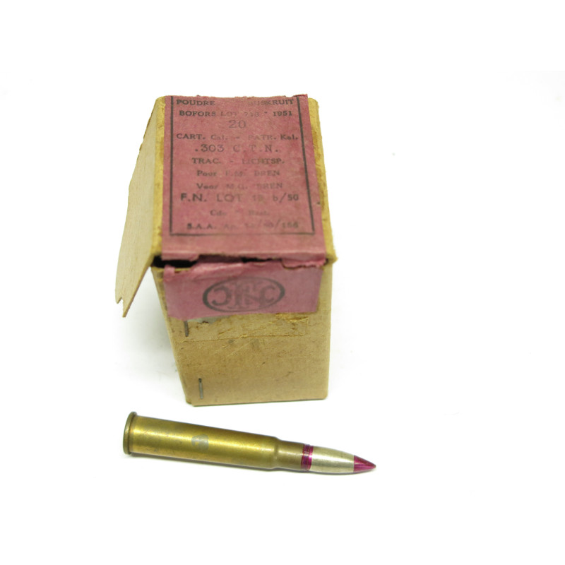 Boite de 20 cartouches 303 British tracante FN  ref 123 categorie C 