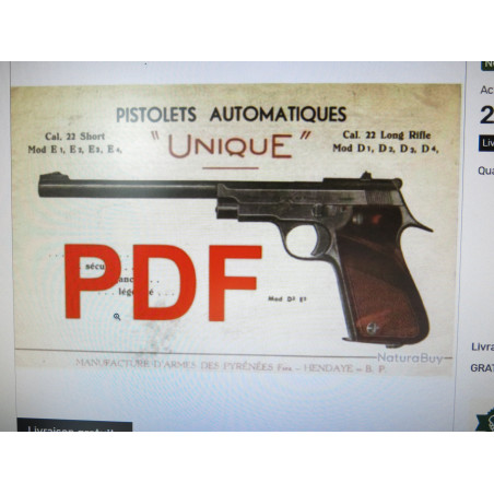 Chargeur pistolet Unique modele D1 D3 calibre 22 LR categorie B 