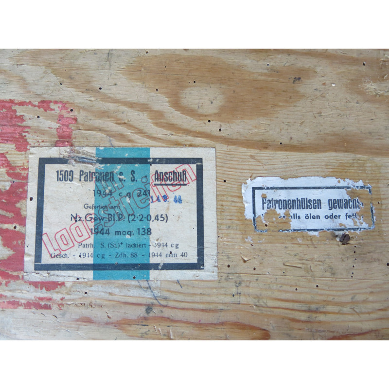 Caisse en bois pour 1500 cartouches Mauser de Sniper Anschuss ref 1100