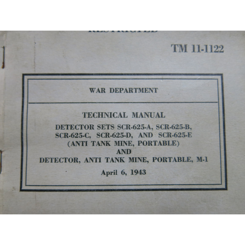 Détecteur de mine SCR 625  US 1944 dans sa boite ref 505 