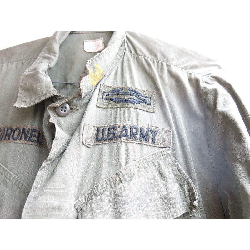 Veste tropicale coton  originale 1968 rip stop US Vietnam ref  666