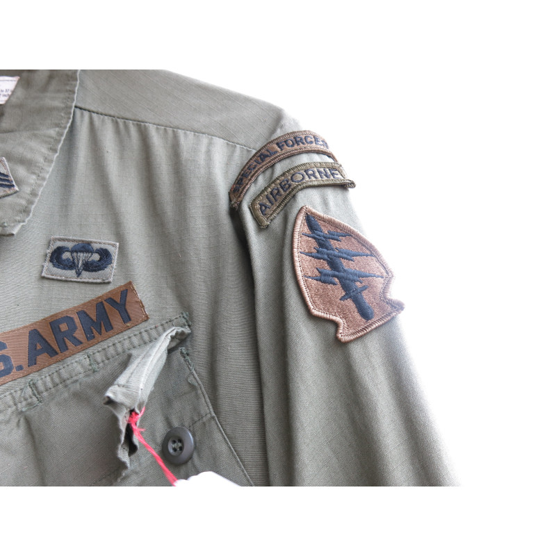 Veste tropicale coton  originale 1968 rip stop US Vietnam ref  111