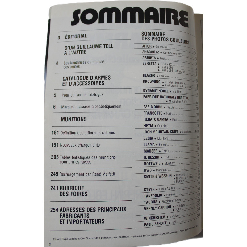 Livre Annuaire des armes Guillaume Tell 11 R. Caranta