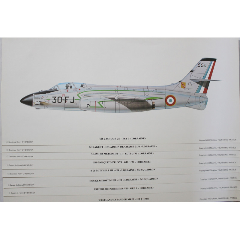 Pochette No2 de 8 Lithographies de l'escadron de chasse 3-30 Lorraine Pochette No2 de 8 Lithographies de l'escadron de chasse 3-30 Lorraine