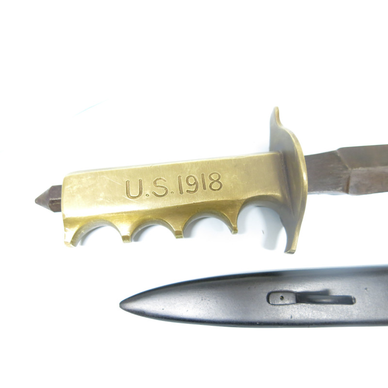 Superbe poignard US 1918 avec fourreau métal repro modifié ww2 