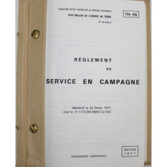 Livret Règlement de service en campagne - TTA 105 - 1971