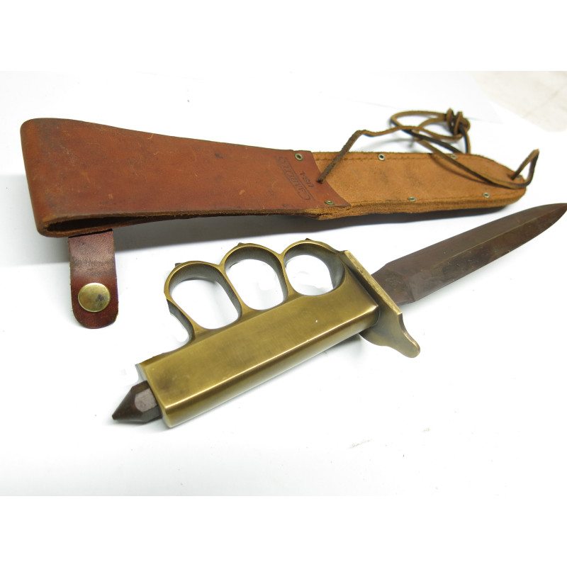 Superbe poignard US 1918 avec fourreau cuir  Camillus ref 99   repro 