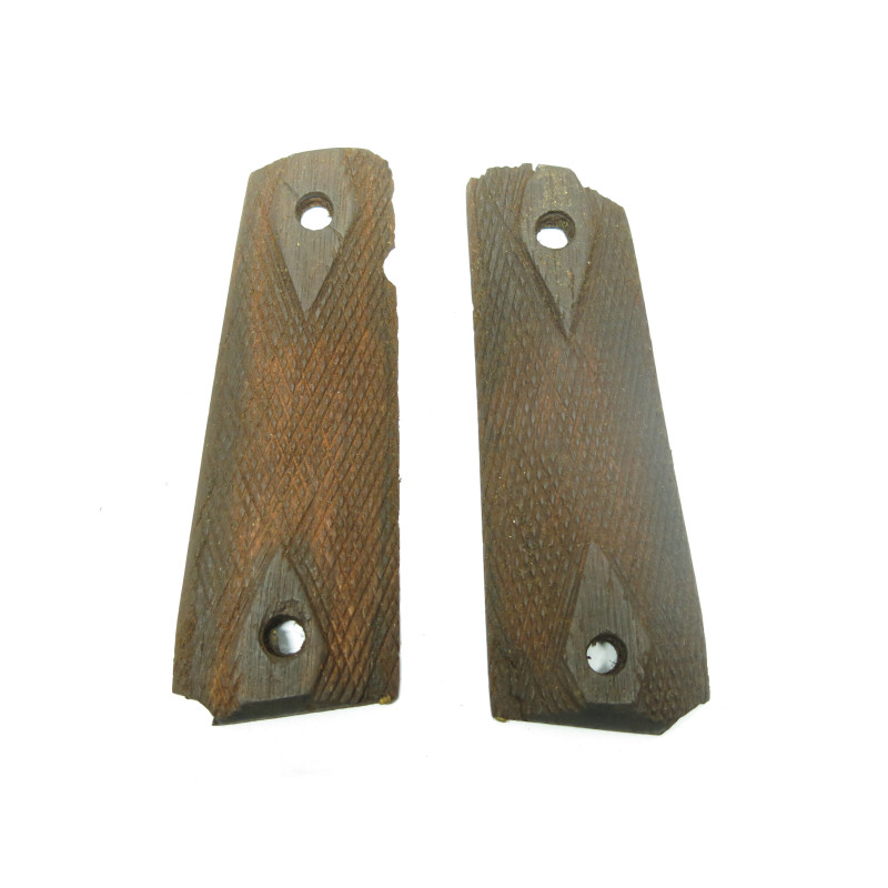 Rare plaquettes Colt 45 1911 en bois a losanges originales  ref   125 