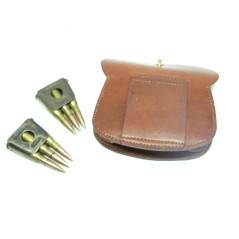 Porte clips de ceinturon en cuir marron pour Lebel -Berthier  ref bab 80