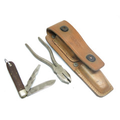 Etui cuir original TL 29 avec couteau et pince signal corps US army ref  99