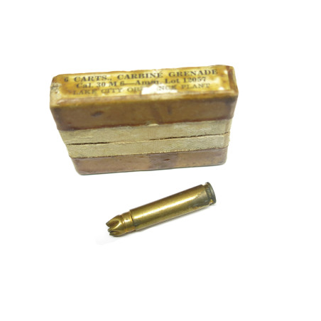 Rare boite vide pour cartouche lance grenade carabine  USM1 1943 Lake City ref un 1