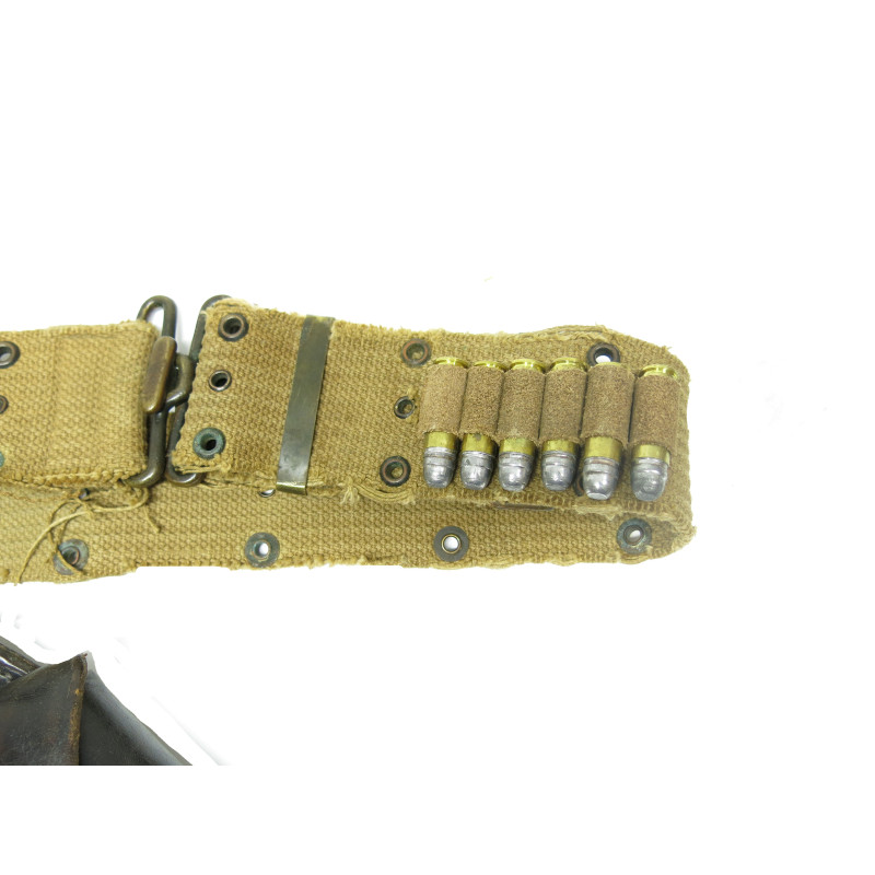 Etui cuir original revolver Colt 1895 US Navy  avec ceinturon toile    box 223