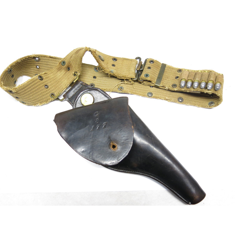 Etui cuir original revolver Colt 1895 US Navy  avec ceinturon toile    box 223