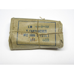 Paquet de cartouches 8 mm Lebel 1933  ref 55 box 213 categorie C