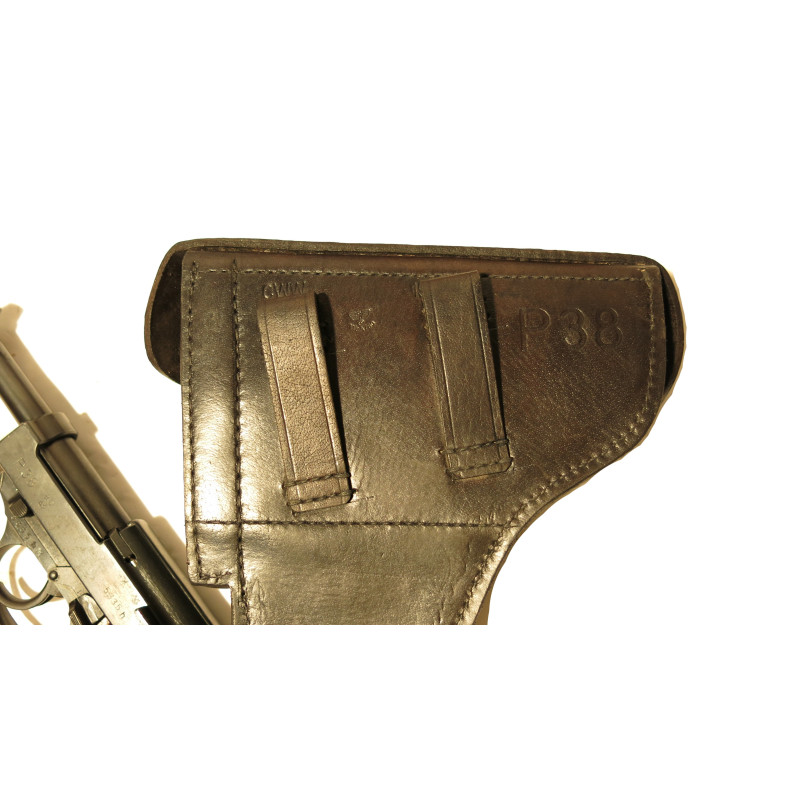 Etui pour pistolet P38 cuir couleur noir repro