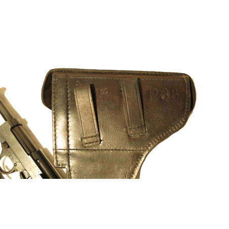 P38 black leather holster